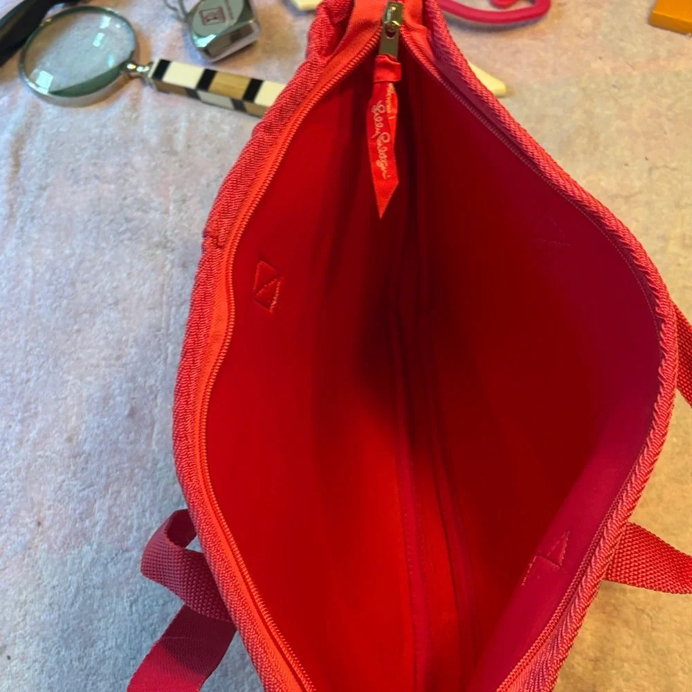 Lilly Pulitzer Red and Yellow Floral Tote - Picture 3 of 6